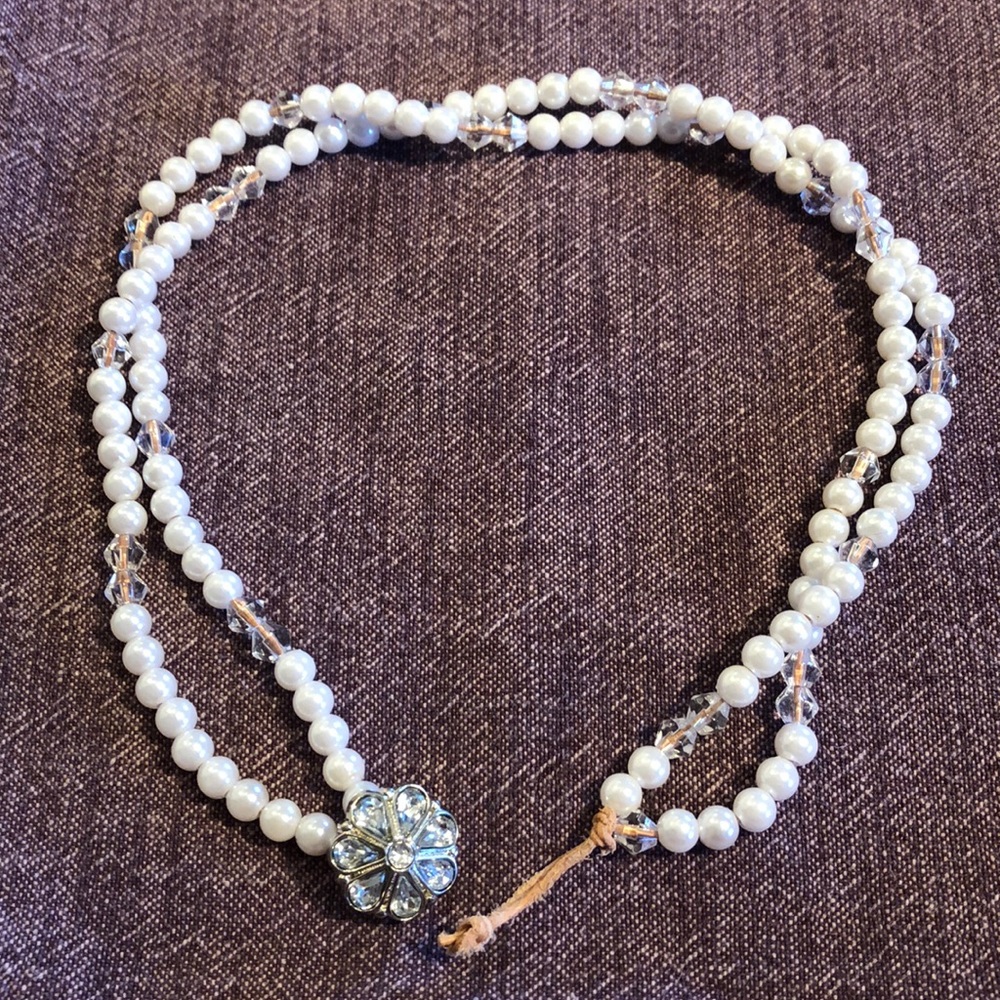 Glass pearl choker or bracelet- hand made